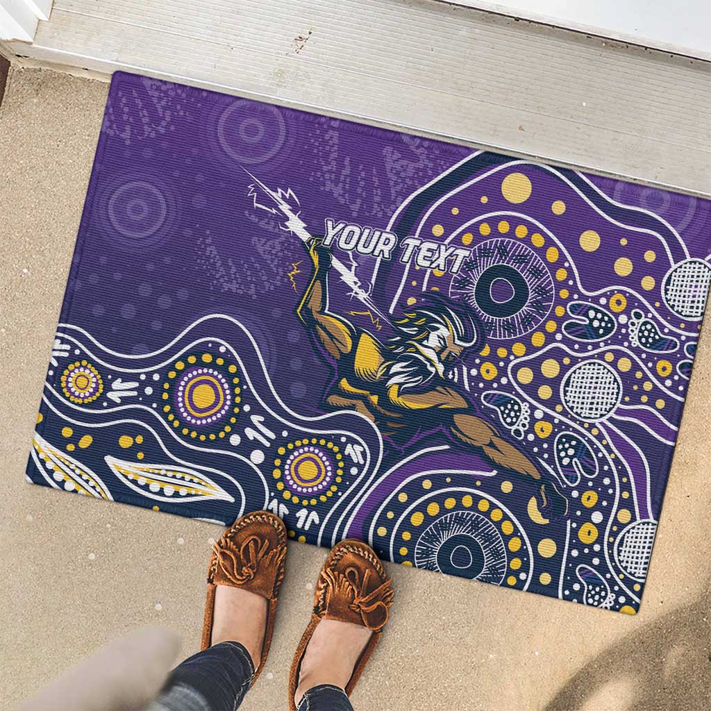Personalised Storm Rugby Aboriginal Rubber Doormat 2024 GO Storms