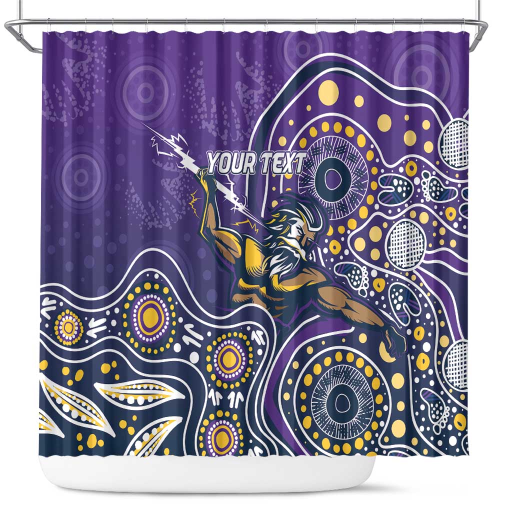 Personalised Storm Rugby Aboriginal Shower Curtain 2024 GO Storms