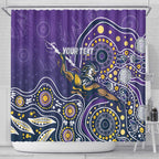 Personalised Storm Rugby Aboriginal Shower Curtain 2024 GO Storms