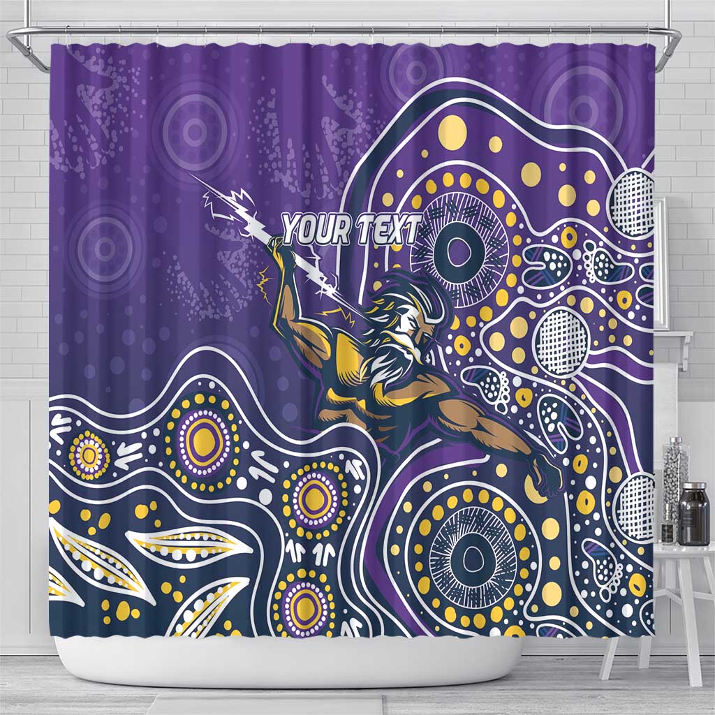 Personalised Storm Rugby Aboriginal Shower Curtain 2024 GO Storms