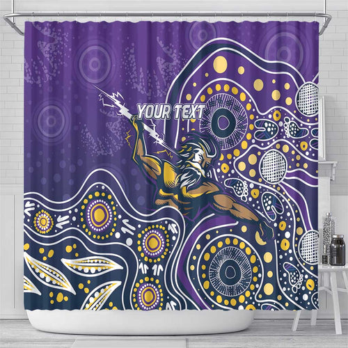 Personalised Storm Rugby Aboriginal Shower Curtain 2024 GO Storms