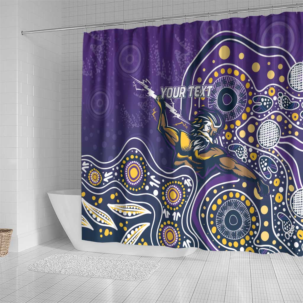 Personalised Storm Rugby Aboriginal Shower Curtain 2024 GO Storms