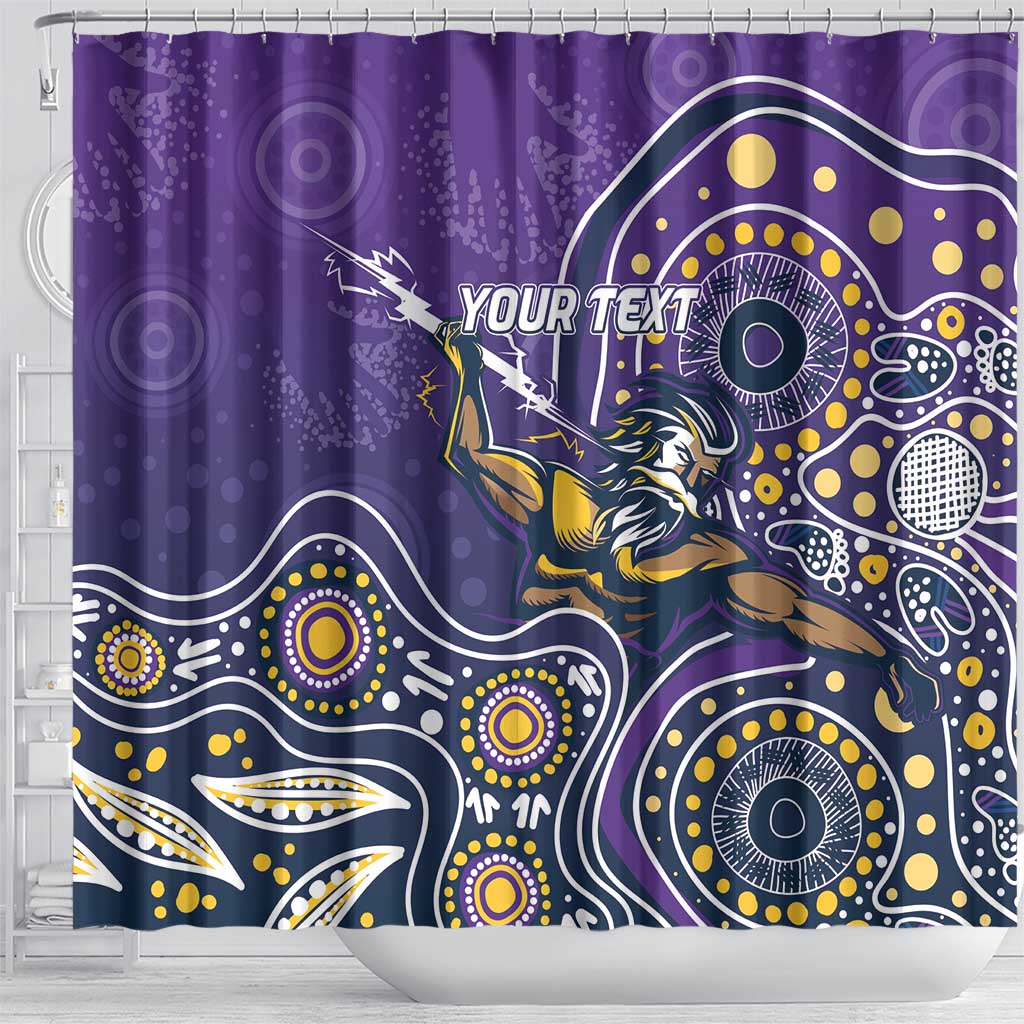 Personalised Storm Rugby Aboriginal Shower Curtain 2024 GO Storms
