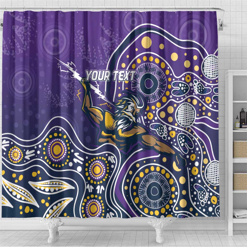 Personalised Storm Rugby Aboriginal Shower Curtain 2024 GO Storms
