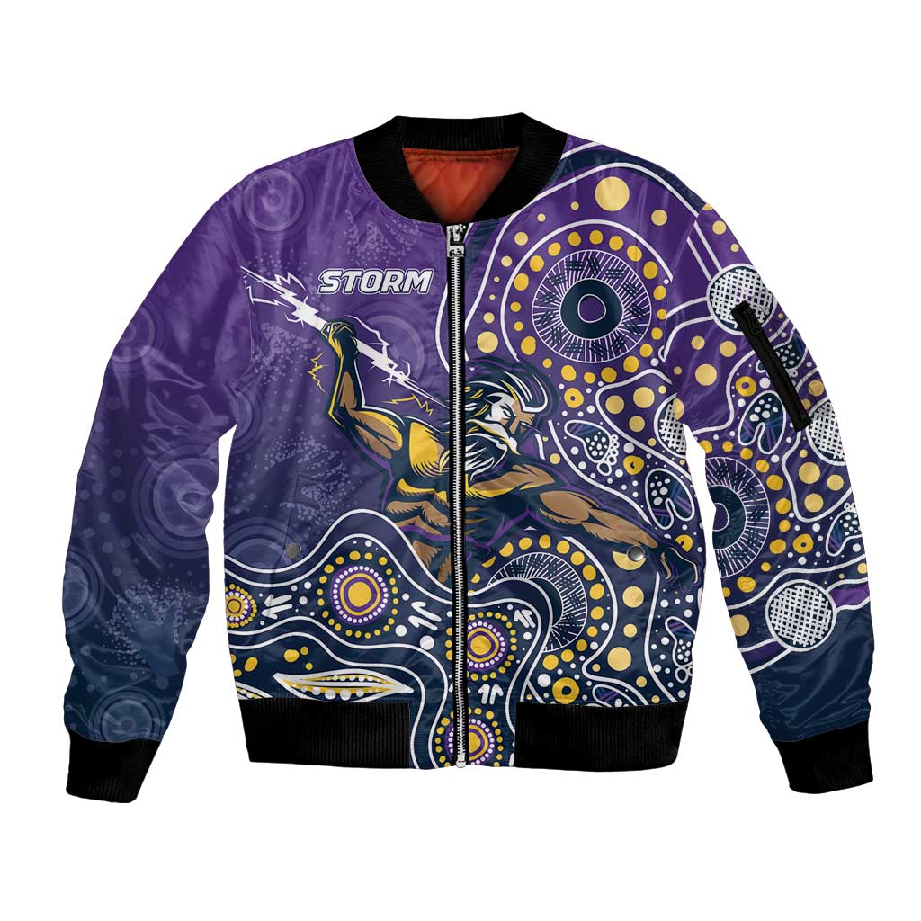 Personalised Storm Rugby Aboriginal Sleeve Zip Bomber Jacket 2024 GO Storms