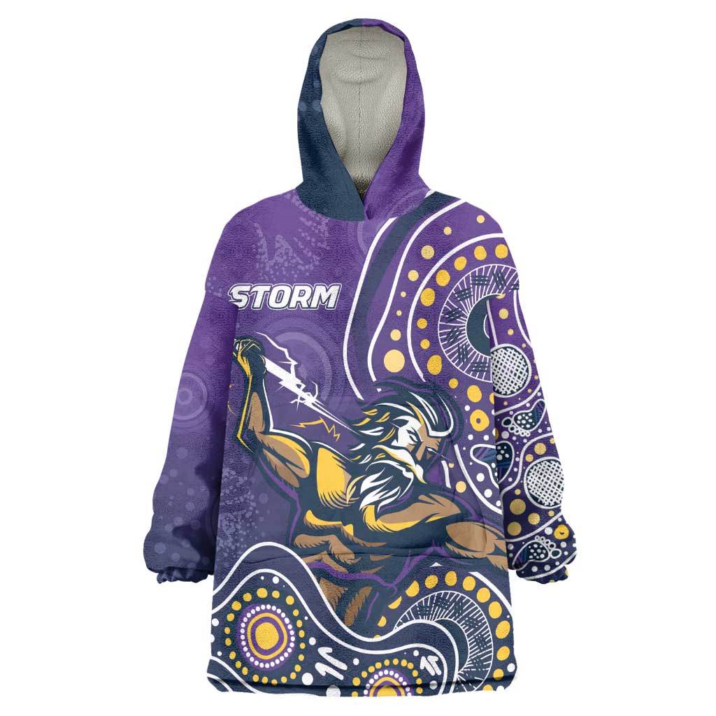 Personalised Storm Rugby Aboriginal Wearable Blanket Hoodie 2024 GO Storms