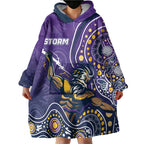 Personalised Storm Rugby Aboriginal Wearable Blanket Hoodie 2024 GO Storms