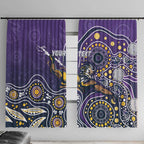 Personalised Storm Rugby Aboriginal Window Curtain 2024 GO Storms