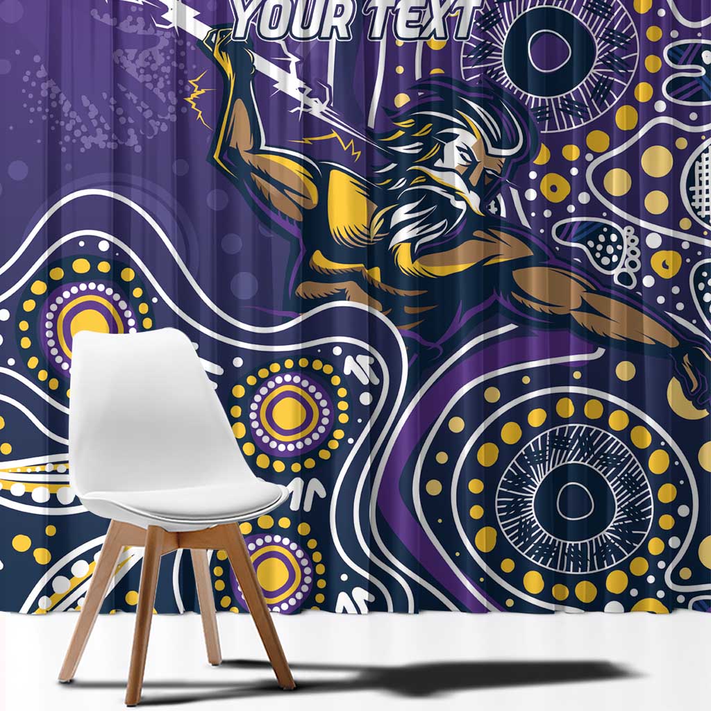 Personalised Storm Rugby Aboriginal Window Curtain 2024 GO Storms