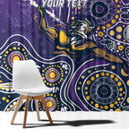 Personalised Storm Rugby Aboriginal Window Curtain 2024 GO Storms