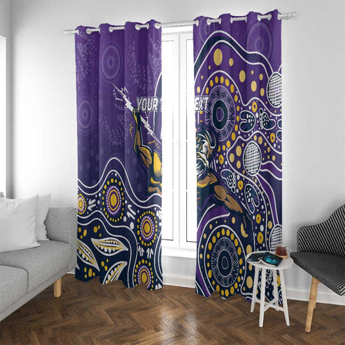 Personalised Storm Rugby Aboriginal Window Curtain 2024 GO Storms