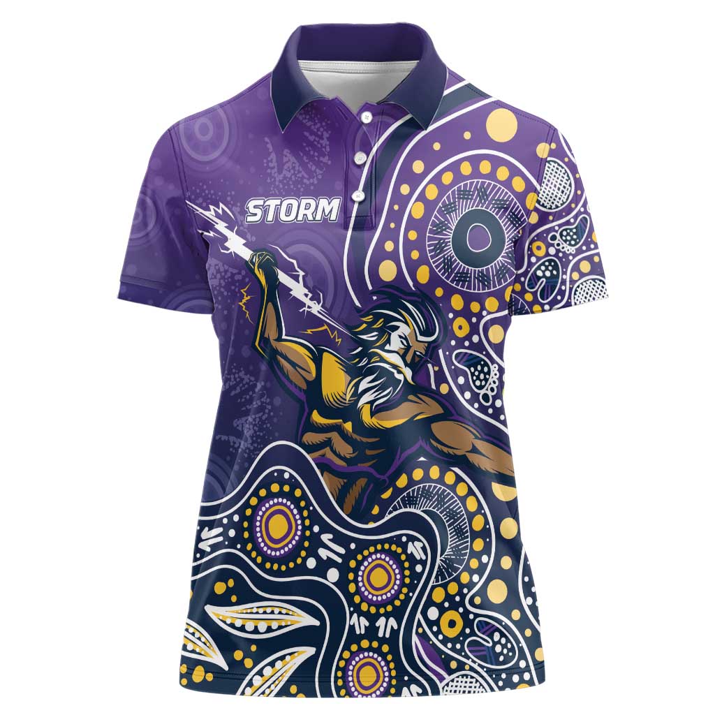 Personalised Storm Rugby Aboriginal Women Polo Shirt 2024 GO Storms