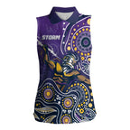 Personalised Storm Rugby Aboriginal Women Sleeveless Polo Shirt 2024 GO Storms