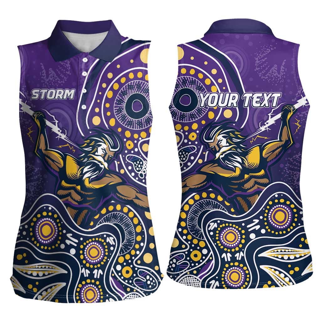 Personalised Storm Rugby Aboriginal Women Sleeveless Polo Shirt 2024 GO Storms