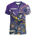 Personalised Storm Rugby Aboriginal Women V-Neck T-Shirt 2024 GO Storms