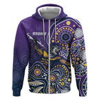 Personalised Storm Rugby Aboriginal Zip Hoodie 2024 GO Storms