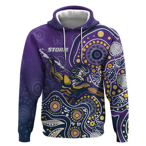 Personalised Storm Rugby Aboriginal Zip Hoodie 2024 GO Storms