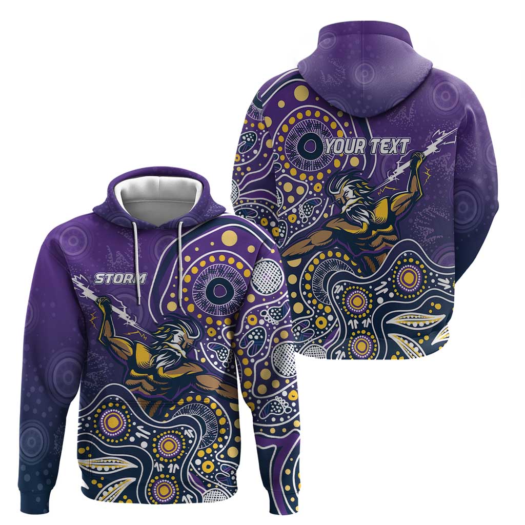 Personalised Storm Rugby Aboriginal Zip Hoodie 2024 GO Storms
