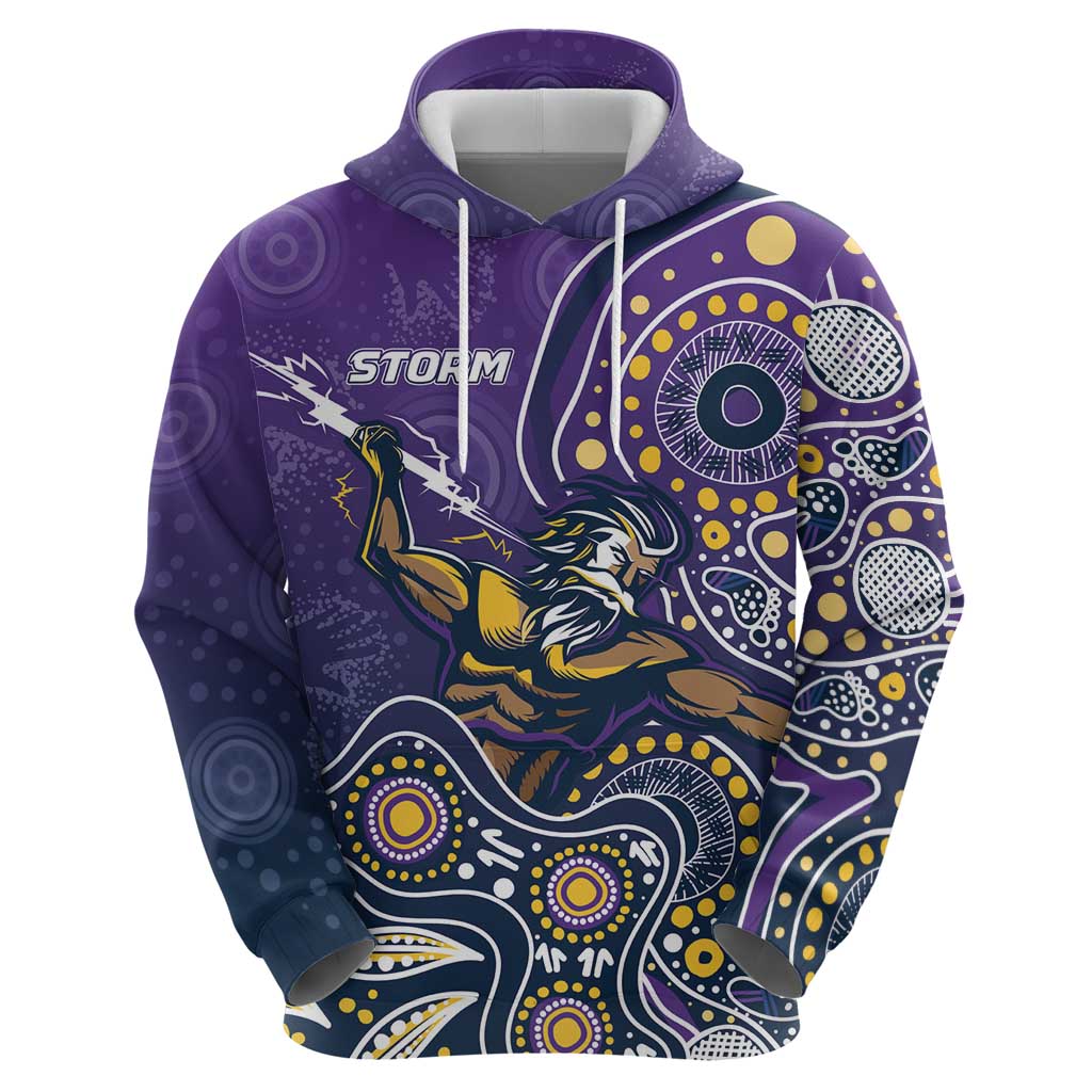 Personalised Storm Rugby Aboriginal Zip Hoodie 2024 GO Storms