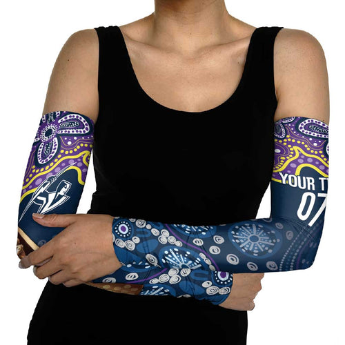 Melbourne Rugby NRL Custom Indigenous Arm Sleeves Raging Storms - Aussie Hoodie