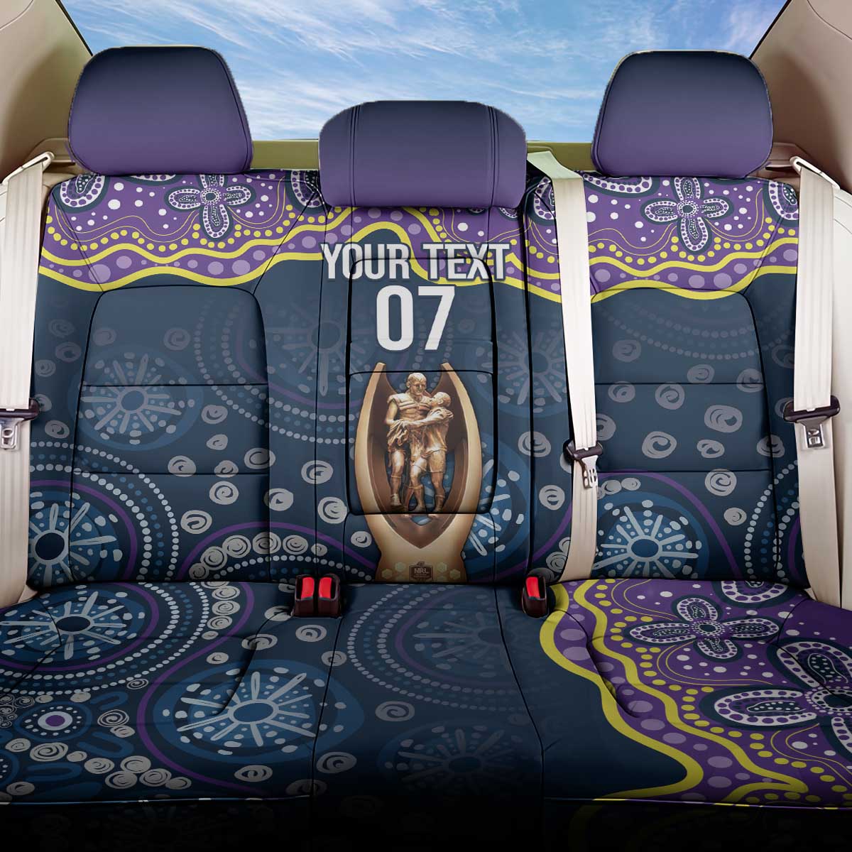 Melbourne Rugby NRL Custom Indigenous Back Car Seat Cover Raging Storms - Aussie Hoodie