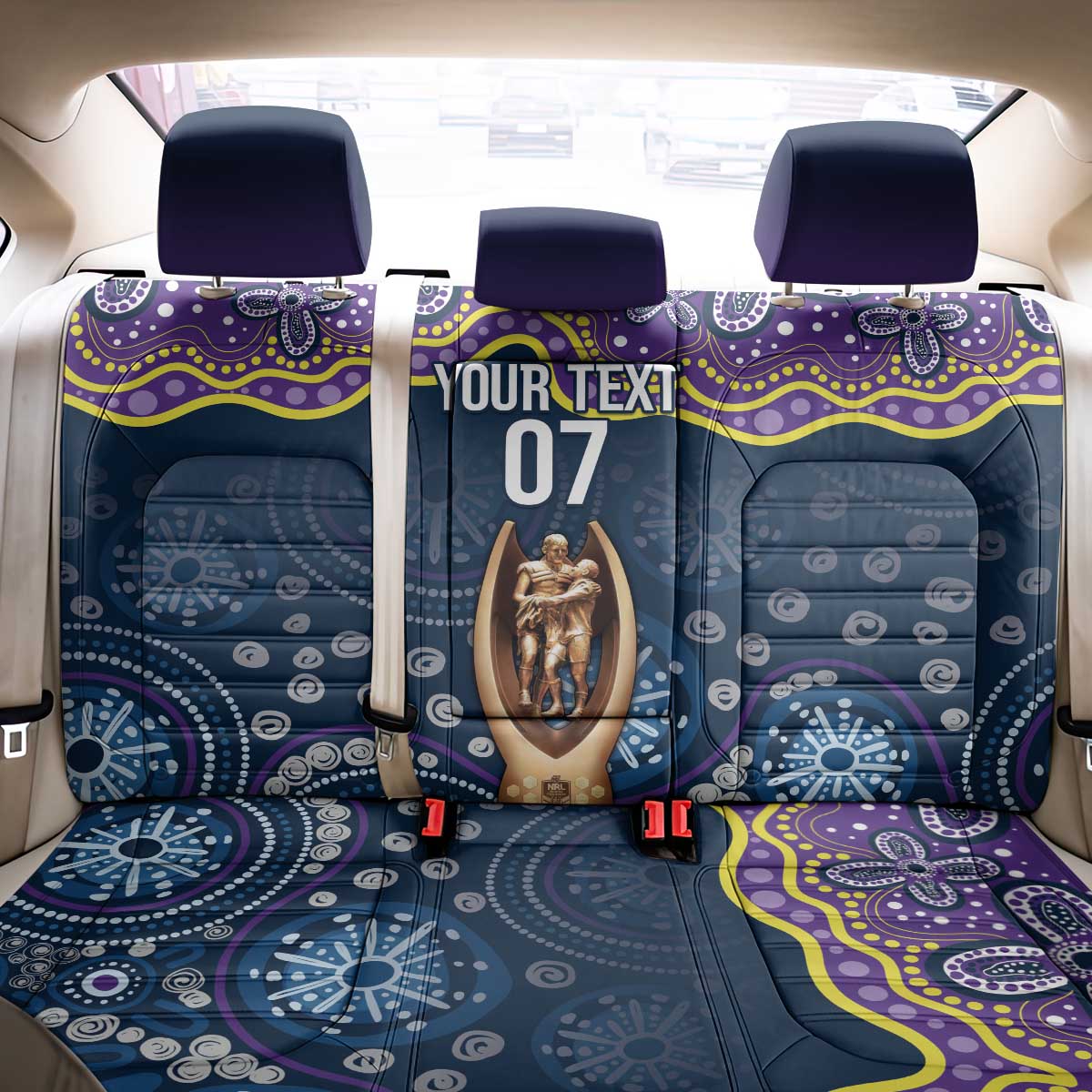 Melbourne Rugby NRL Custom Indigenous Back Car Seat Cover Raging Storms - Aussie Hoodie