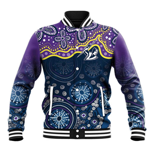 Melbourne Rugby NRL Custom Indigenous Baseball Jacket Raging Storms - Aussie Hoodie