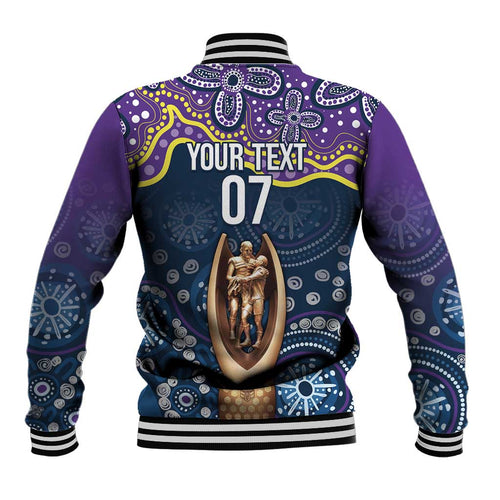 Melbourne Rugby NRL Custom Indigenous Baseball Jacket Raging Storms - Aussie Hoodie