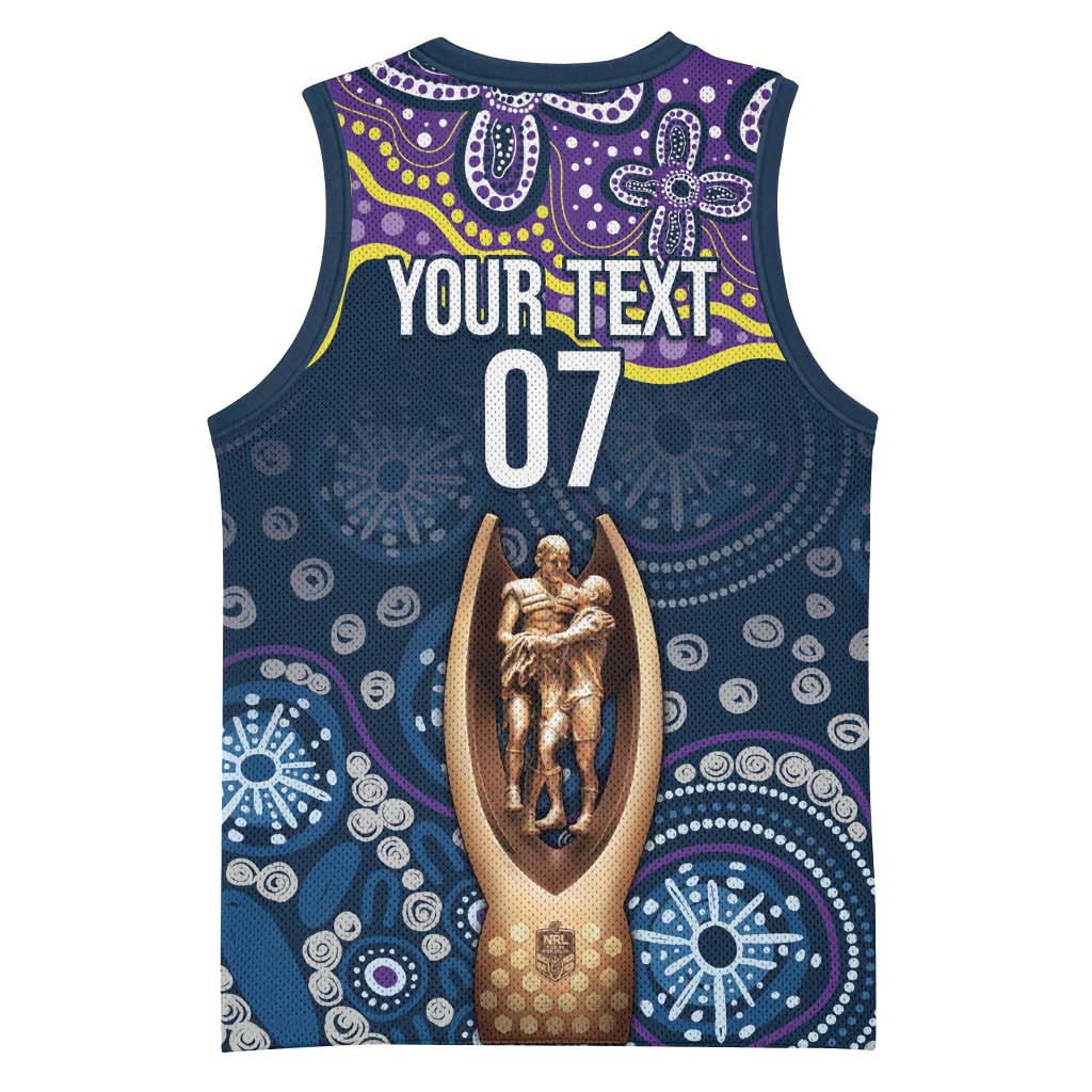 Melbourne Rugby NRL Custom Indigenous Basketball Jersey Raging Storms - Aussie Hoodie
