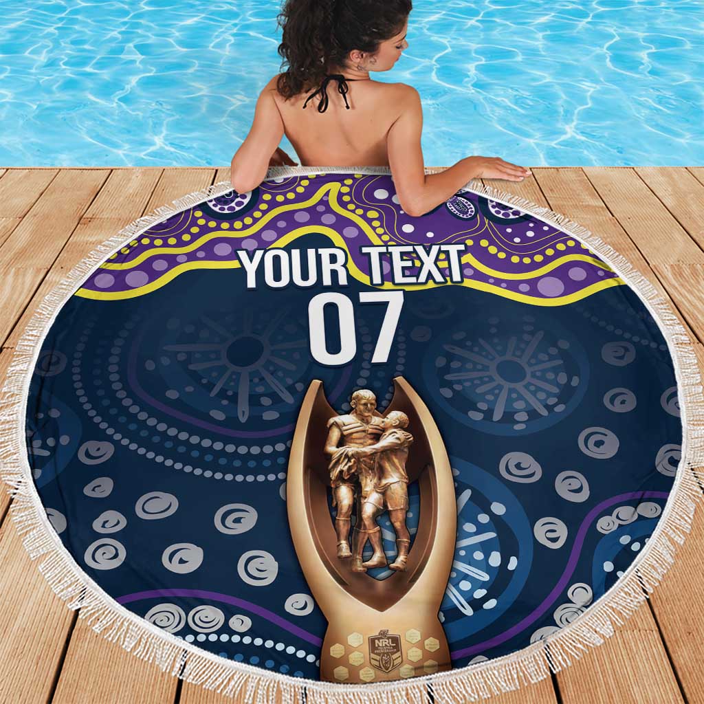 Melbourne Rugby NRL Custom Indigenous Beach Blanket Raging Storms - Aussie Hoodie