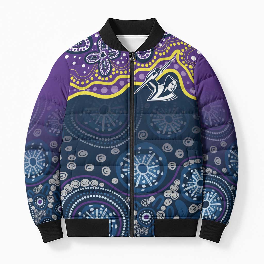 Melbourne Rugby NRL Custom Indigenous Bomber Puffer Jacket Raging Storms - Aussie Hoodie