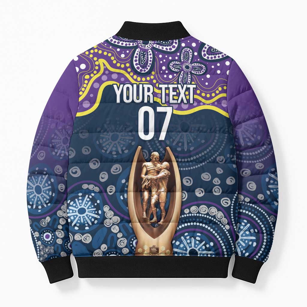 Melbourne Rugby NRL Custom Indigenous Bomber Puffer Jacket Raging Storms - Aussie Hoodie