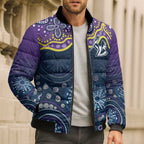 Melbourne Rugby NRL Custom Indigenous Bomber Puffer Jacket Raging Storms - Aussie Hoodie