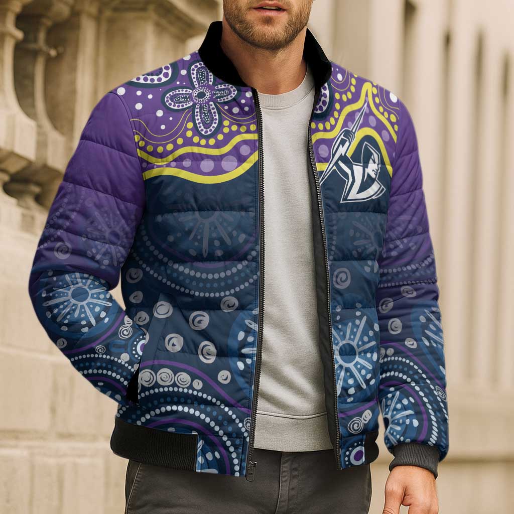 Melbourne Rugby NRL Custom Indigenous Bomber Puffer Jacket Raging Storms - Aussie Hoodie
