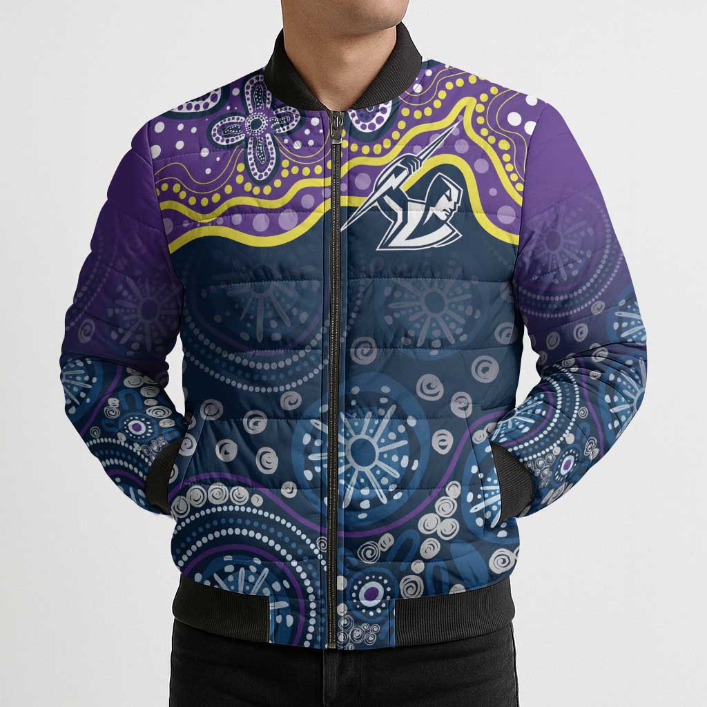 Melbourne Rugby NRL Custom Indigenous Bomber Puffer Jacket Raging Storms - Aussie Hoodie