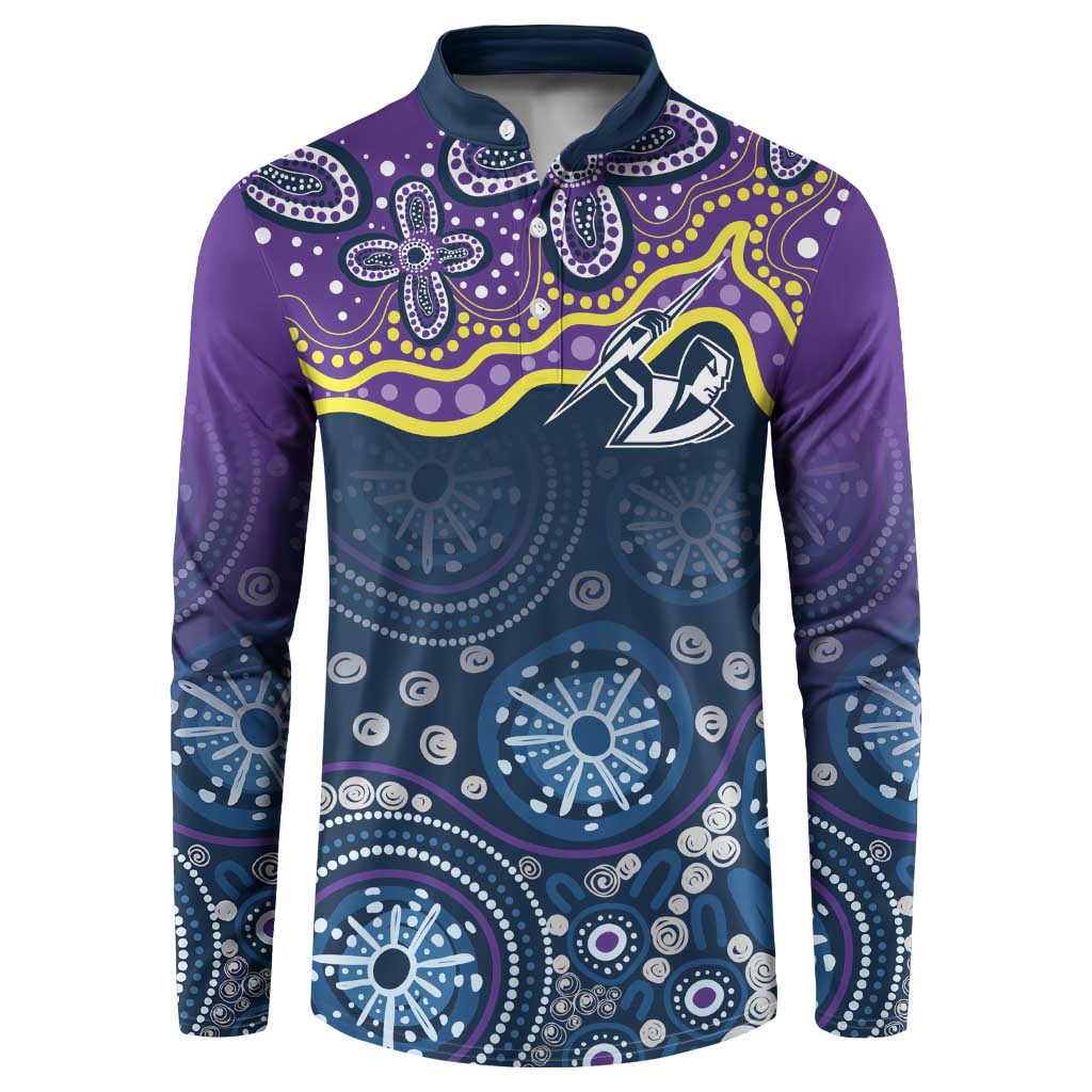 Melbourne Rugby NRL Custom Indigenous Button Sweatshirt Raging Storms - Aussie Hoodie
