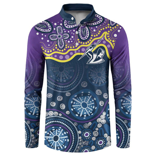 Melbourne Rugby NRL Custom Indigenous Button Sweatshirt Raging Storms - Aussie Hoodie