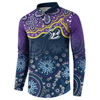 Melbourne Rugby NRL Custom Indigenous Button Sweatshirt Raging Storms - Aussie Hoodie