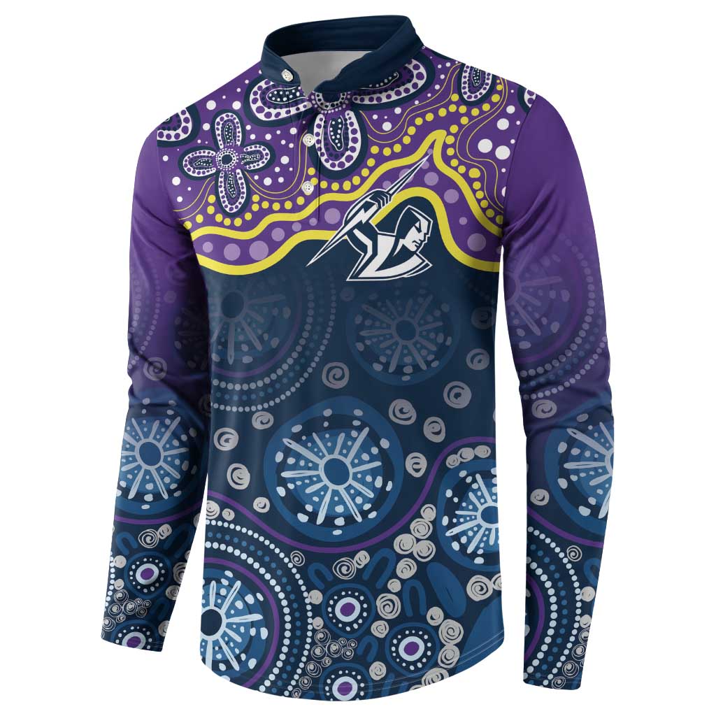 Melbourne Rugby NRL Custom Indigenous Button Sweatshirt Raging Storms - Aussie Hoodie
