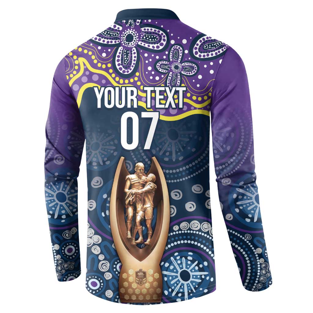 Melbourne Rugby NRL Custom Indigenous Button Sweatshirt Raging Storms - Aussie Hoodie