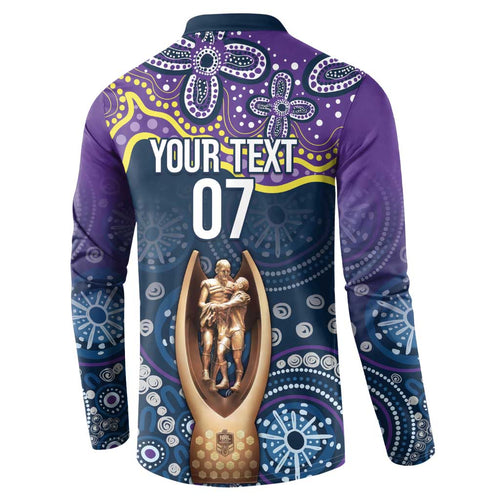 Melbourne Rugby NRL Custom Indigenous Button Sweatshirt Raging Storms - Aussie Hoodie