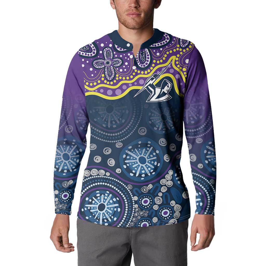 Melbourne Rugby NRL Custom Indigenous Button Sweatshirt Raging Storms - Aussie Hoodie