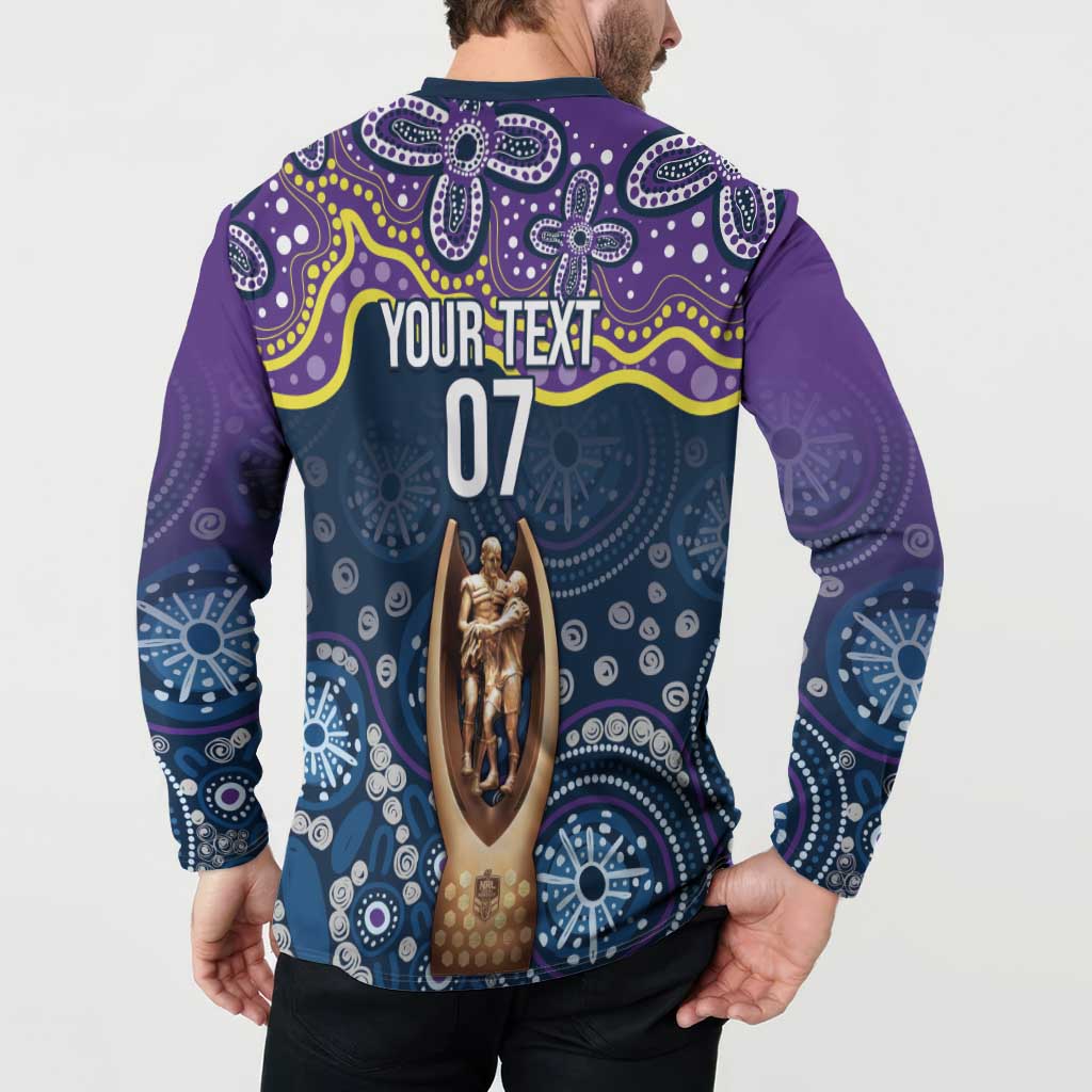 Melbourne Rugby NRL Custom Indigenous Button Sweatshirt Raging Storms - Aussie Hoodie