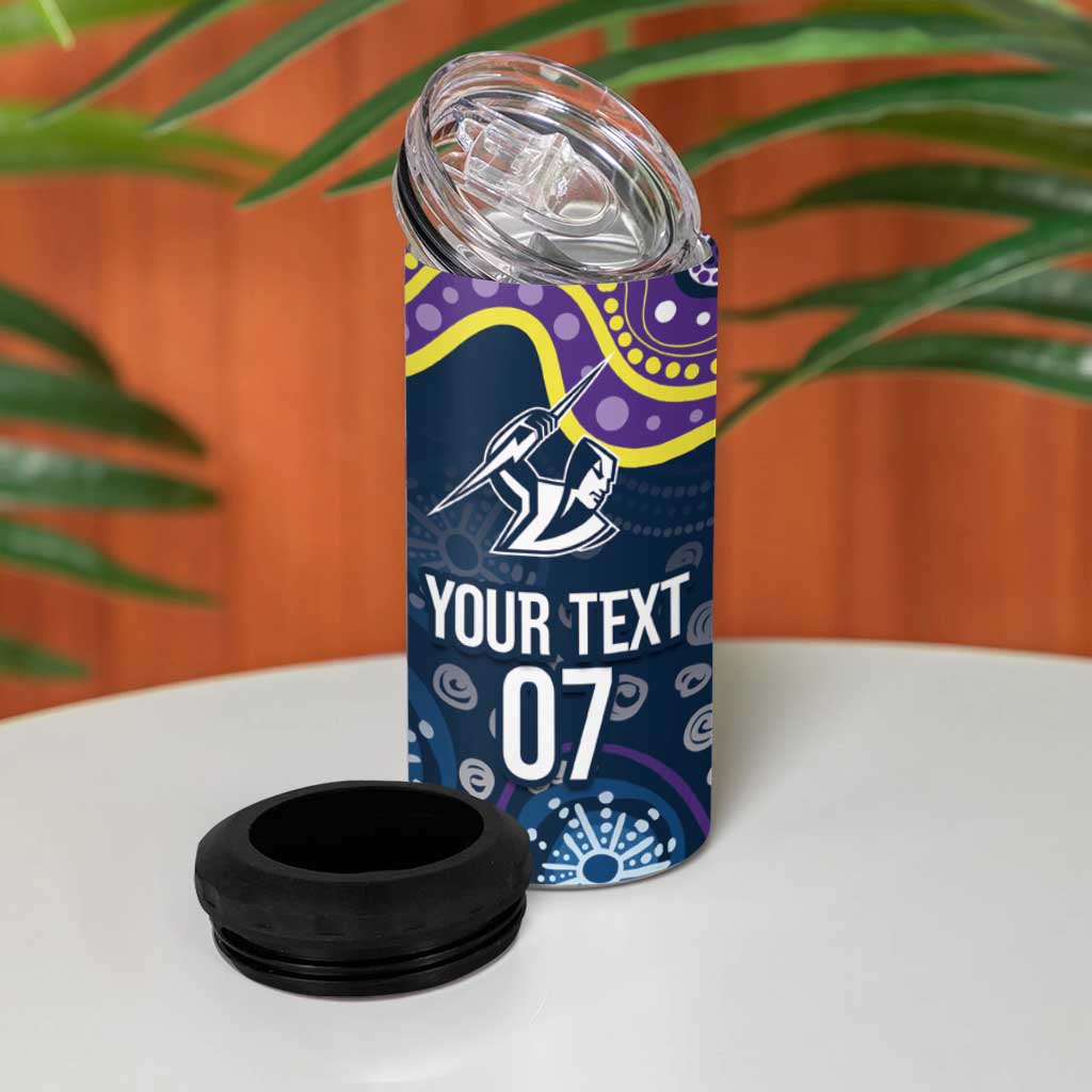Melbourne Rugby NRL Custom Indigenous 4 in 1 Can Cooler Tumbler Raging Storms - Aussie Hoodie