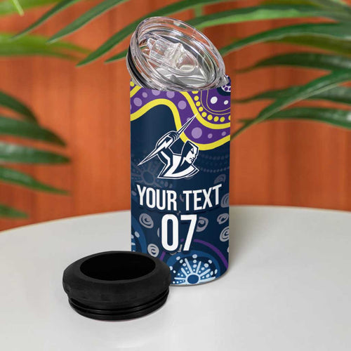 Melbourne Rugby NRL Custom Indigenous 4 in 1 Can Cooler Tumbler Raging Storms - Aussie Hoodie