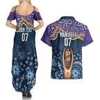 Melbourne Rugby NRL Custom Indigenous Couples Matching Summer Maxi Dress and Hawaiian Shirt Raging Storms - Aussie Hoodie