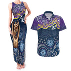 Melbourne Rugby NRL Custom Indigenous Couples Matching Tank Maxi Dress and Hawaiian Shirt Raging Storms - Aussie Hoodie
