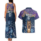 Melbourne Rugby NRL Custom Indigenous Couples Matching Tank Maxi Dress and Hawaiian Shirt Raging Storms - Aussie Hoodie