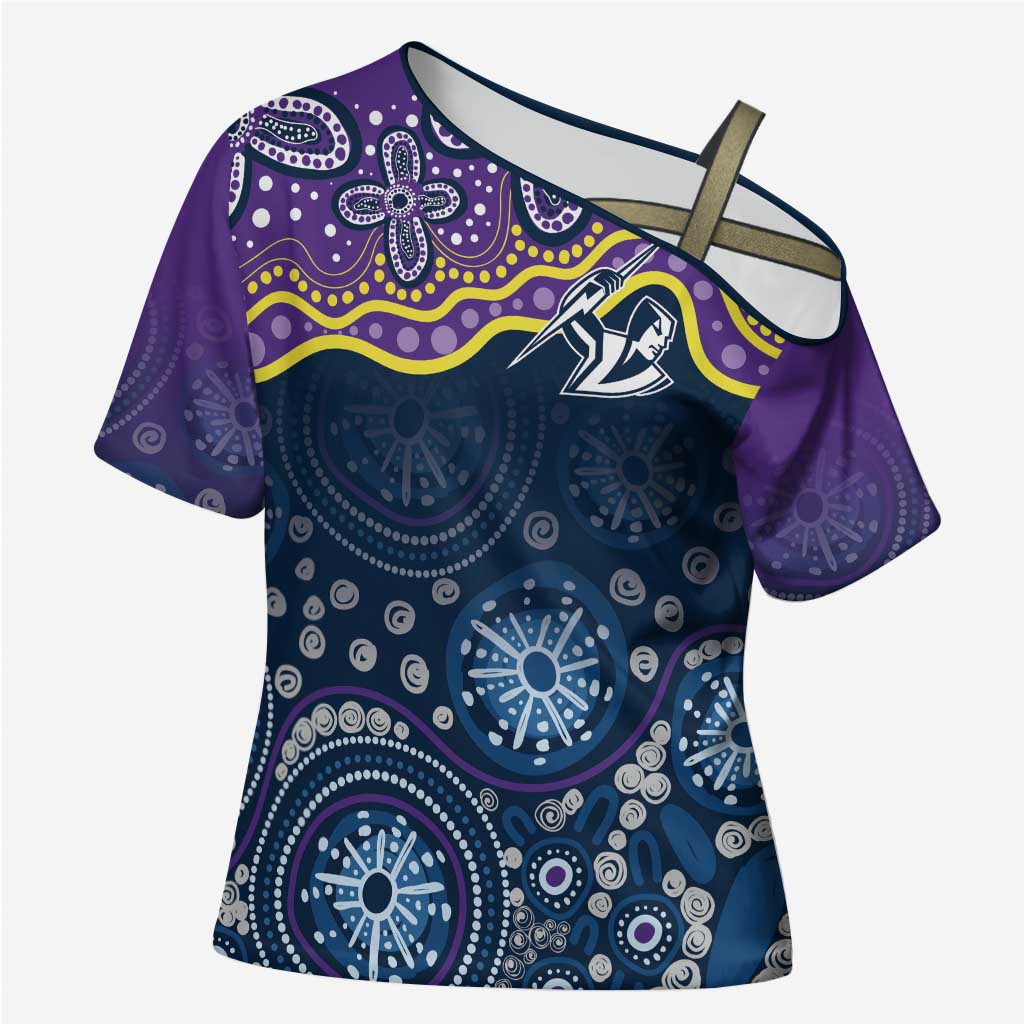 Melbourne Rugby NRL Custom Indigenous Cross Shoulder Shirt Raging Storms - Aussie Hoodie
