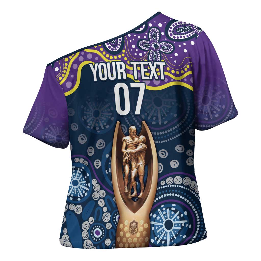 Melbourne Rugby NRL Custom Indigenous Cross Shoulder Shirt Raging Storms - Aussie Hoodie